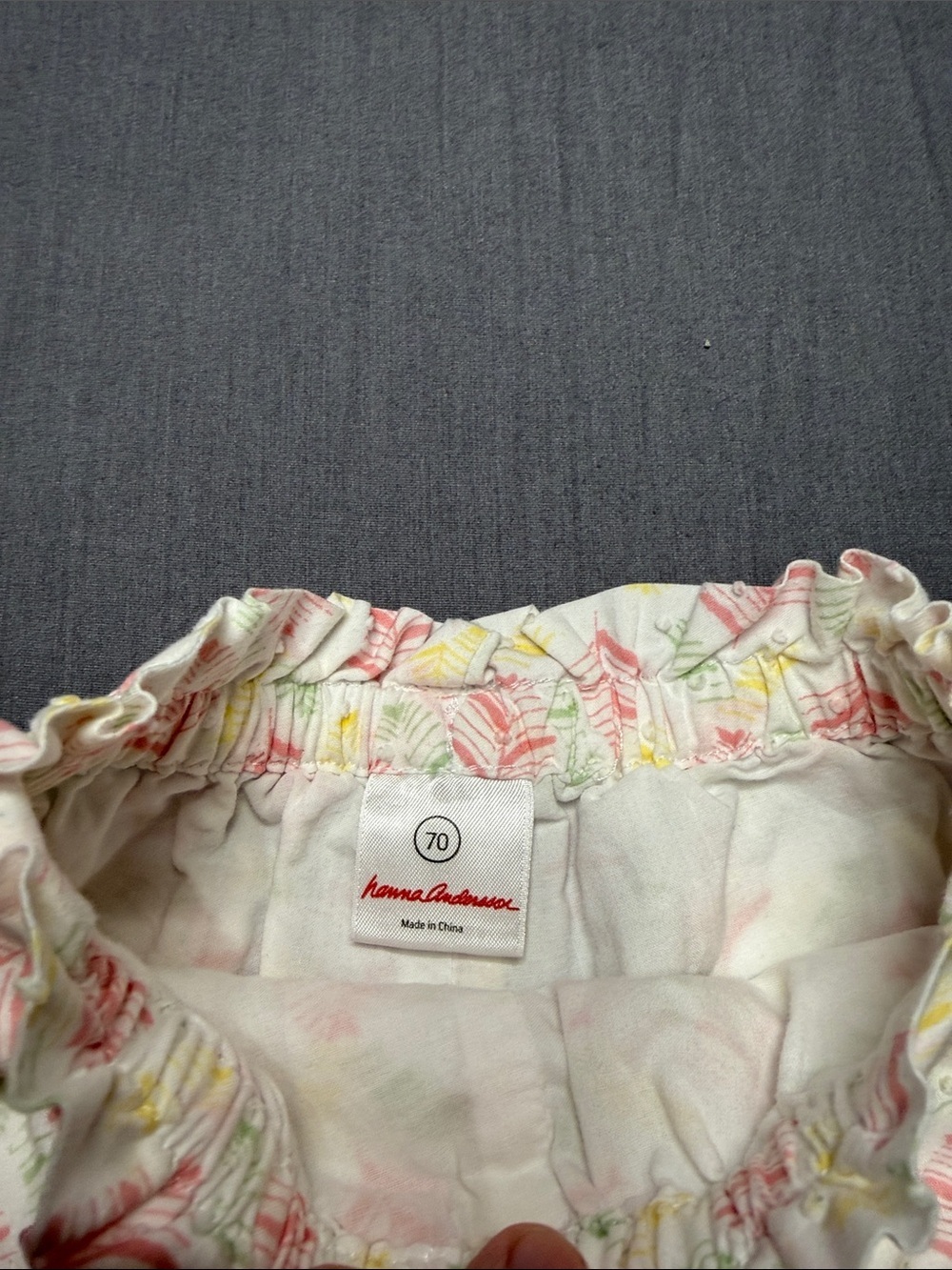 Hanna Andersson Pink Floral Diaper Cover with Mustard Bow - Picture 2 of 3